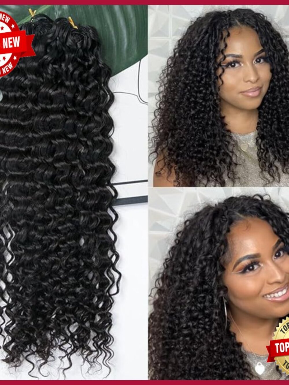 20" Pre-Separated Human Hair Crochet Extensions Water Wave 100 Strands